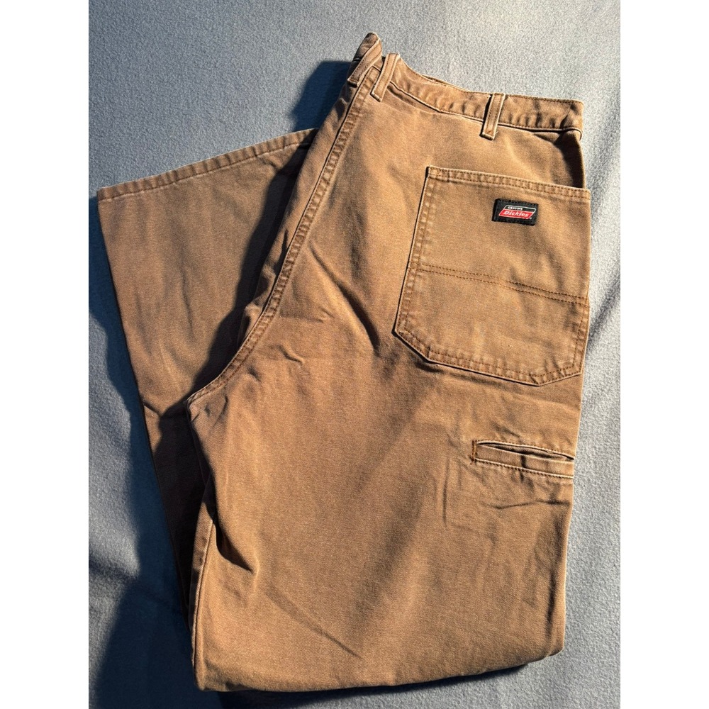 Dickies Carpenter Pants Jeans Mens 40x30 Brown Canvas Workwear Utility Cargo